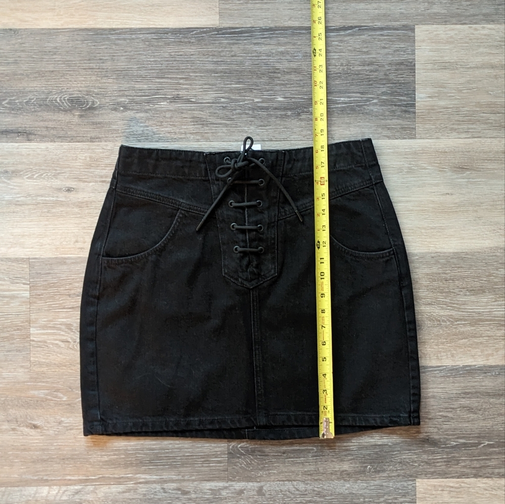TopShop black tie up mini skirt
